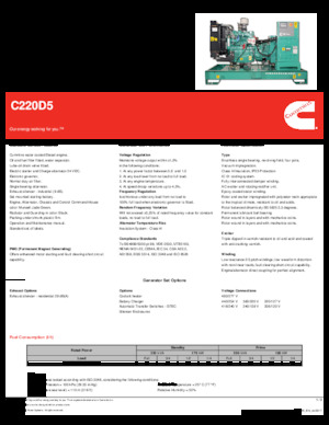 Dízel generátorok Cummins C220D5