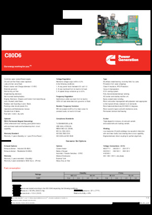 Dízel generátorok Cummins C80D6
