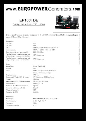 Dízel generátorok Europower EP100TDE (MA)
