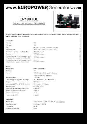 Dízel generátorok Europower EP180TDE (LS)