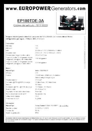 Dízel generátorok Europower EP180TDE-3A (LS)