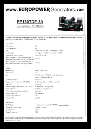 Dízel generátorok Europower EP180TDE-3A (LS)