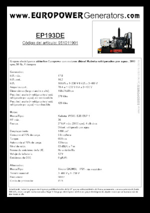 Dízel generátorok Europower EP193DE (S)