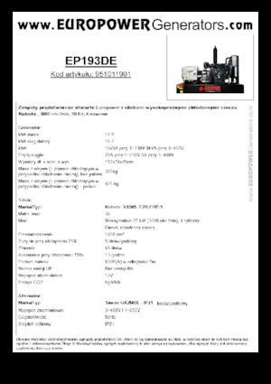 Dízel generátorok Europower EP193DE (S)