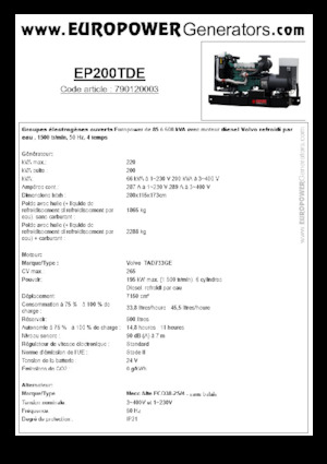 Dízel generátorok Europower EP200TDE (MA)