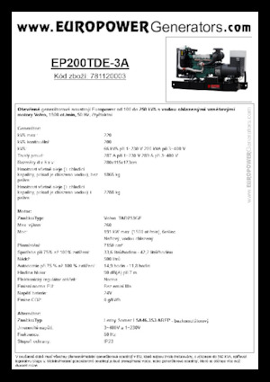 Dízel generátorok Europower EP200TDE-3A (LS)