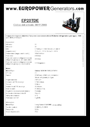 Dízel generátorok Europower EP20TDE (LS)