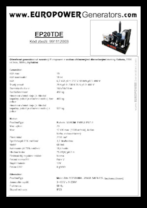 Dízel generátorok Europower EP20TDE (MA)