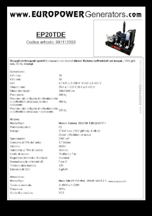 Dízel generátorok Europower EP20TDE (MA)