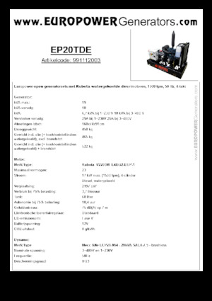 Dízel generátorok Europower EP20TDE (MA)
