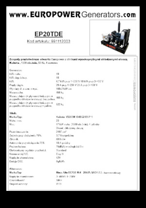 Dízel generátorok Europower EP20TDE (MA)