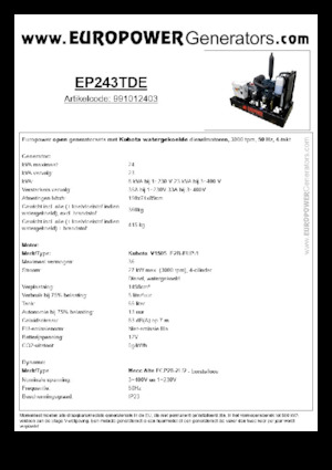 Dízel generátorok Europower EP243TDE (MA)