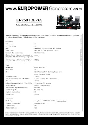 Dízel generátorok Europower EP250TDE-3A (LS)