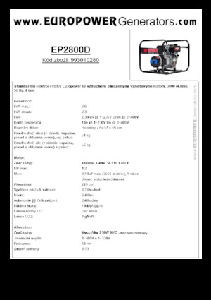 Dízel generátorok Europower EP2800D (MA)