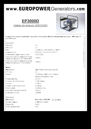Dízel generátorok Europower EP3000D (MA)