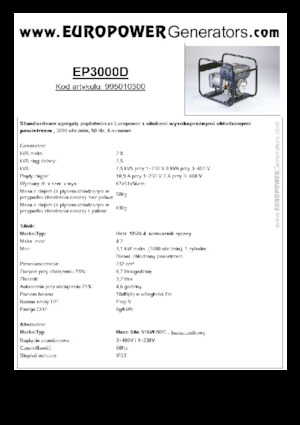 Dízel generátorok Europower EP3000D (MA)