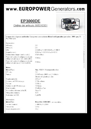 Dízel generátorok Europower EP3000DE (MA)