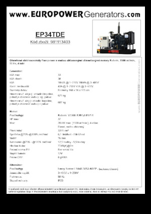 Dízel generátorok Europower EP34TDE (LS)