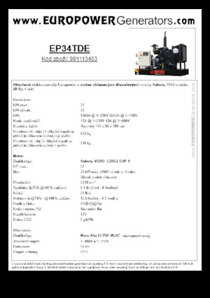 Dízel generátorok Europower EP34TDE (MA)