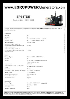 Dízel generátorok Europower EP34TDE (MA)