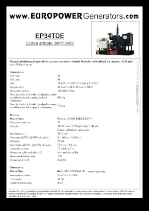 Dízel generátorok Europower EP34TDE (MA)