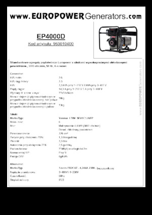 Dízel generátorok Europower EP4000D (S)