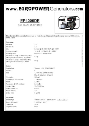 Dízel generátorok Europower EP4000DE (S)