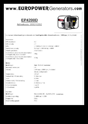 Dízel generátorok Europower EP4200D (S)