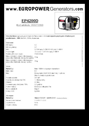 Dízel generátorok Europower EP4200D (S)