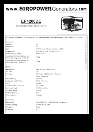 Dízel generátorok Europower EP4200DE (S)