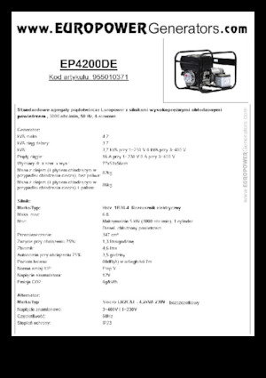 Dízel generátorok Europower EP4200DE (S)