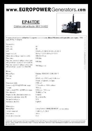 Dízel generátorok Europower EP44TDE (LS)