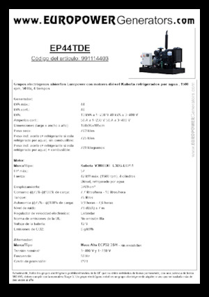 Dízel generátorok Europower EP44TDE (MA)