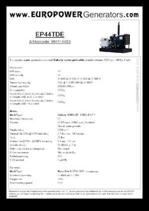 Dízel generátorok Europower EP44TDE (MA)