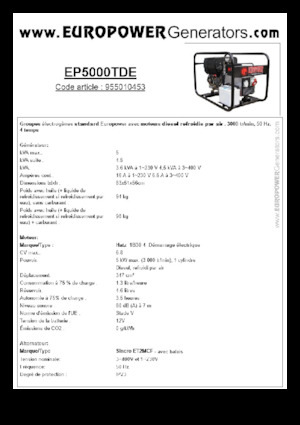 Dízel generátorok Europower EP5000TDE (S)