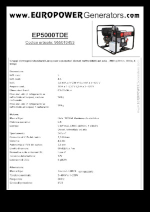 Dízel generátorok Europower EP5000TDE (S)