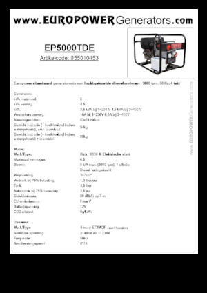 Dízel generátorok Europower EP5000TDE (S)