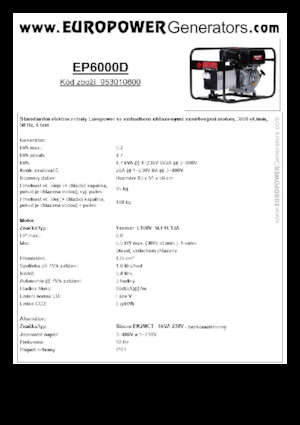 Dízel generátorok Europower EP6000D (S)