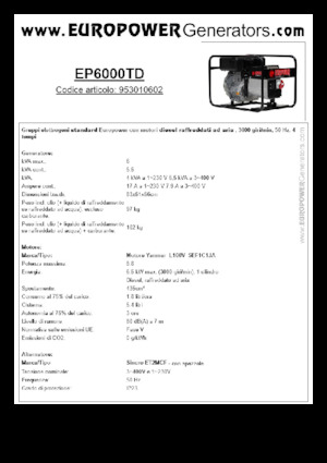 Dízel generátorok Europower EP6000TD (S)