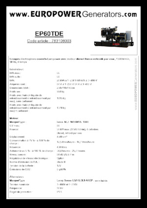 Dízel generátorok Europower EP60TDE (LS)