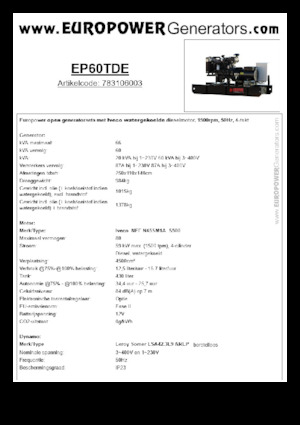 Dízel generátorok Europower EP60TDE (LS)