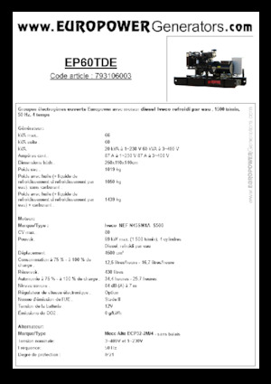 Dízel generátorok Europower EP60TDE (MA)