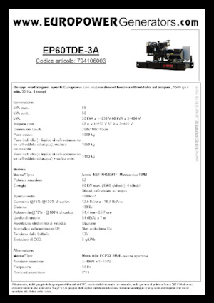 Dízel generátorok Europower EP60TDE-3A (MA)