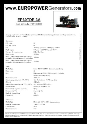 Dízel generátorok Europower EP60TDE-3A (MA)