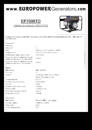 Dízel generátorok Europower EP7000TD (S)