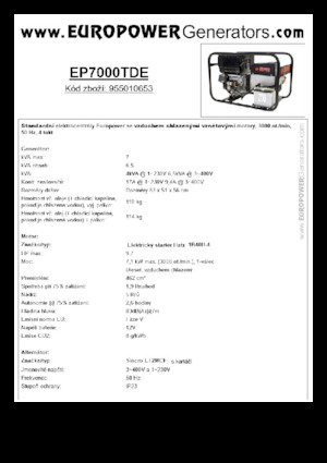Dízel generátorok Europower EP7000TDE (S)