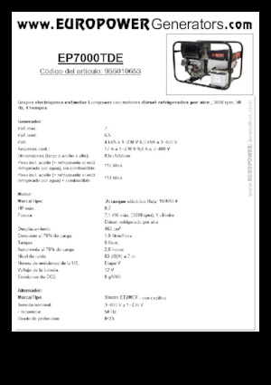 Dízel generátorok Europower EP7000TDE (S)