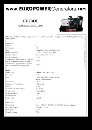 Dízel generátorok Europower EP73DE (S)