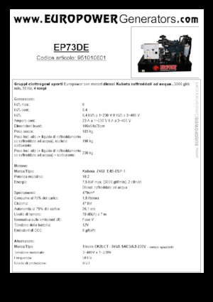 Dízel generátorok Europower EP73DE (S)