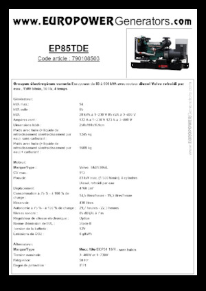 Dízel generátorok Europower EP85TDE (MA)